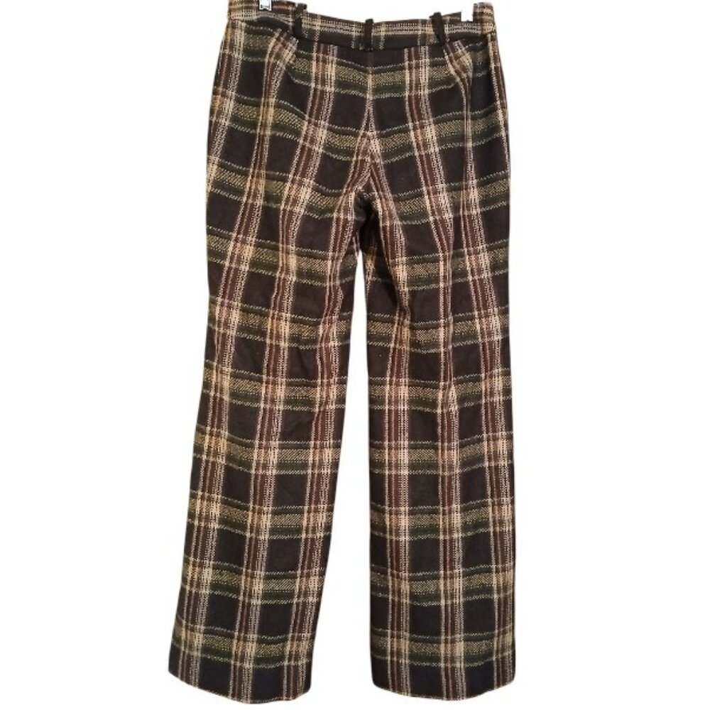 MICHAEL Michael Kors Wool Plaid Wide Leg Dress Trousers - Picture 11 of 11